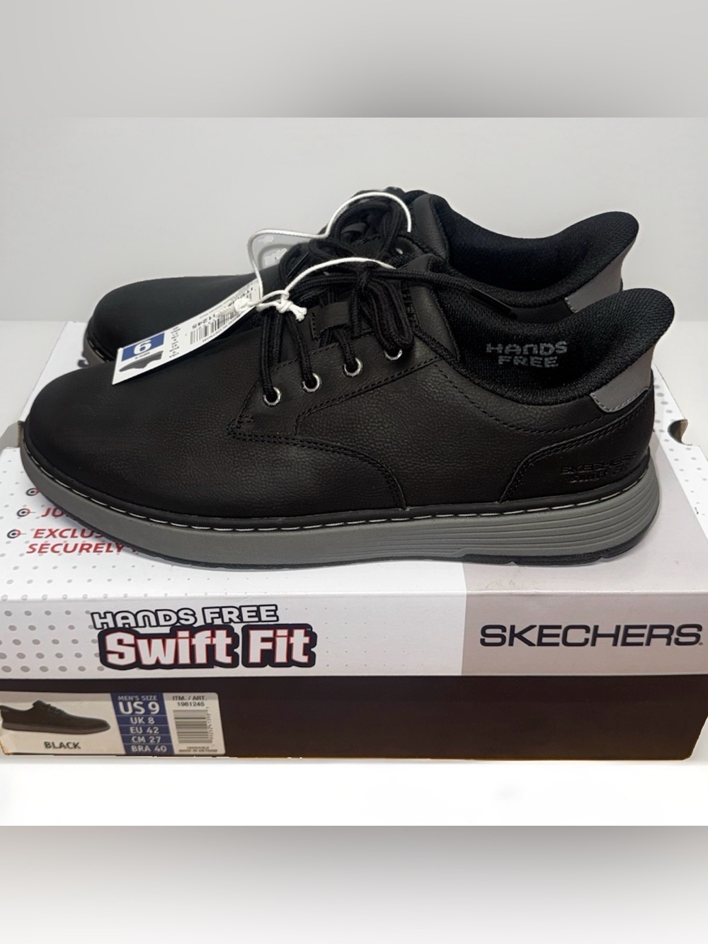 Skechers “Classic Relaxed Swift-Fit” Men’s Slip-On Casual Shoe Sz: 9 [Black] NEW